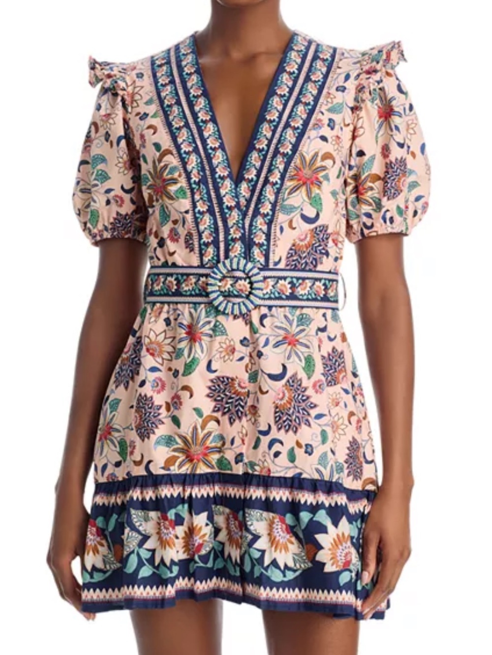 FARM Rio Floral Delhi Pink Mini Dress Size L NWT